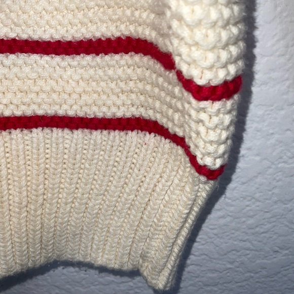 Alex Mill Cream and Red Striped Button Back Sweater - Picture 5 of 9